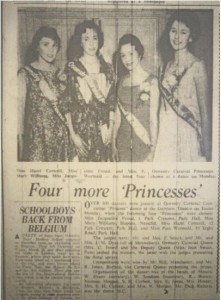 The latest four Oswestry Carnival Princesses Left to right : Miss Hazel Cotterill, Miss Mary Williams, Miss Jacqueline Froud & Miss Pam Wormald